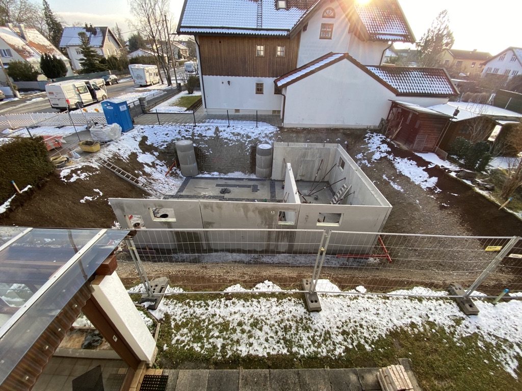 Hausbau mit oder ohne Keller – Kellerbau, Ansicht von oben.